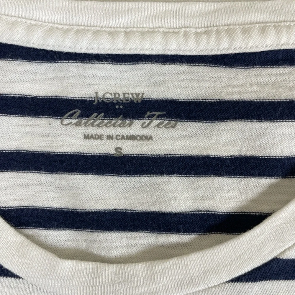 J.CREW Women’s Nautical Striped Sequin Pineapple‎ Collectors Tee Sz Small Preppy